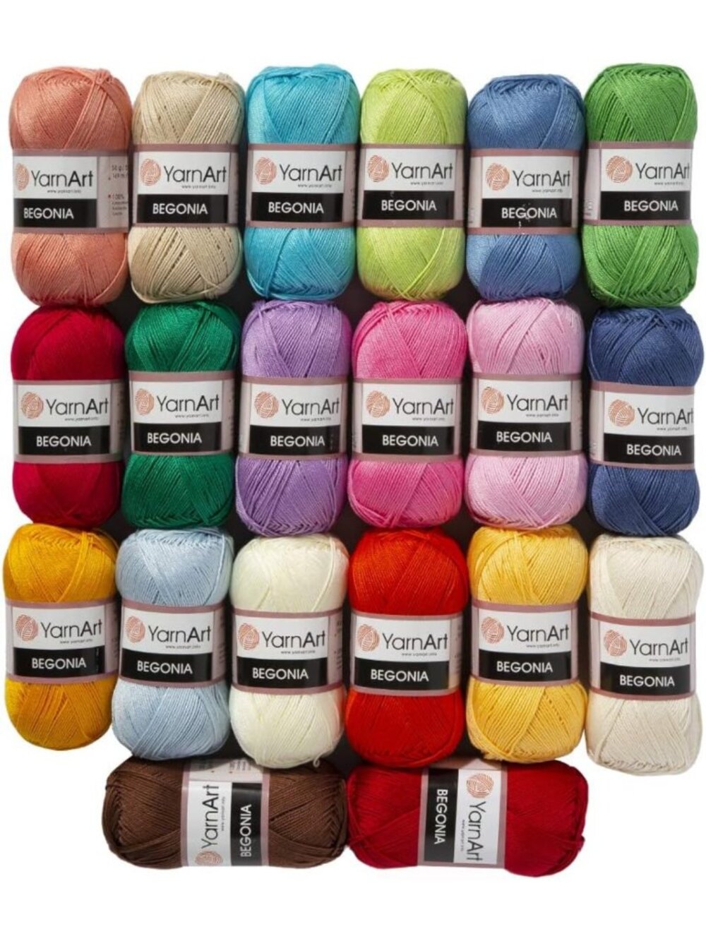 20 Skein Mercerized Cotton Yarn - 100% Cotton, Fine Sport Weight, 185 Yards Each